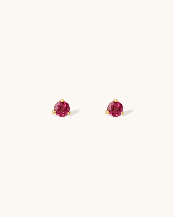 Ruby Birthstone Studs