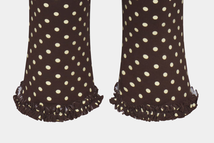 RUFFLE CAPRI IN ESPRESSO DOT