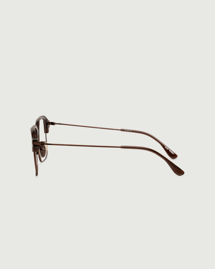 Whiskey ::Sadie Eyeglasses Square Brown castor seed side