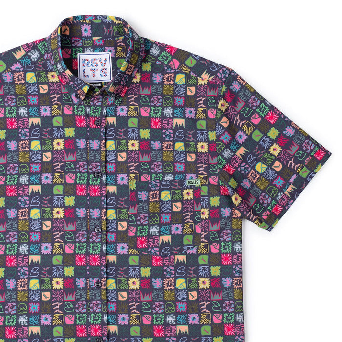 RSVLTS XS RSVLTS Short Sleeve Shirt Scribble Squares – KUNUFLEX Short Sleeve Shirt Scribble Squares – KUNUFLEX Short Sleeve Shirt