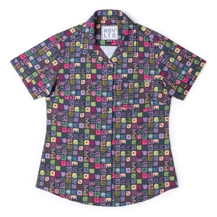 RSVLTS XS RSVLTS Women's Short Sleeve Shirt Scribble Squares – Women's KUNUFLEX Short Sleeve Shirt Scribble Squares – Women's KUNUFLEX Short Sleeve Shirt