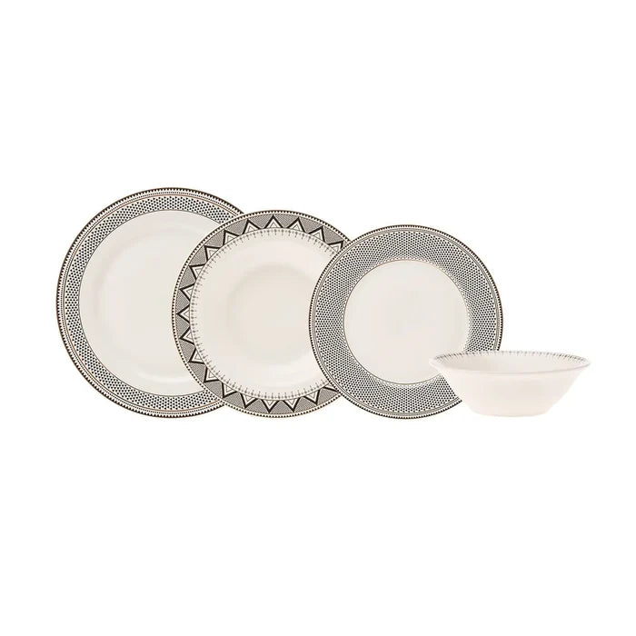 Service de table Karaca Globe pour 6 personnes, 24 pièces, porcelaine