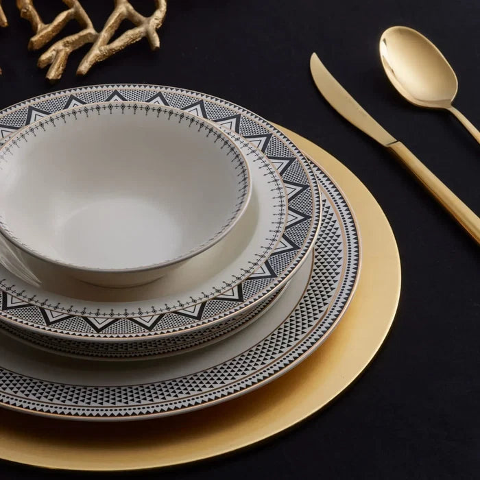 Service de table Karaca Globe pour 6 personnes, 24 pièces, porcelaine