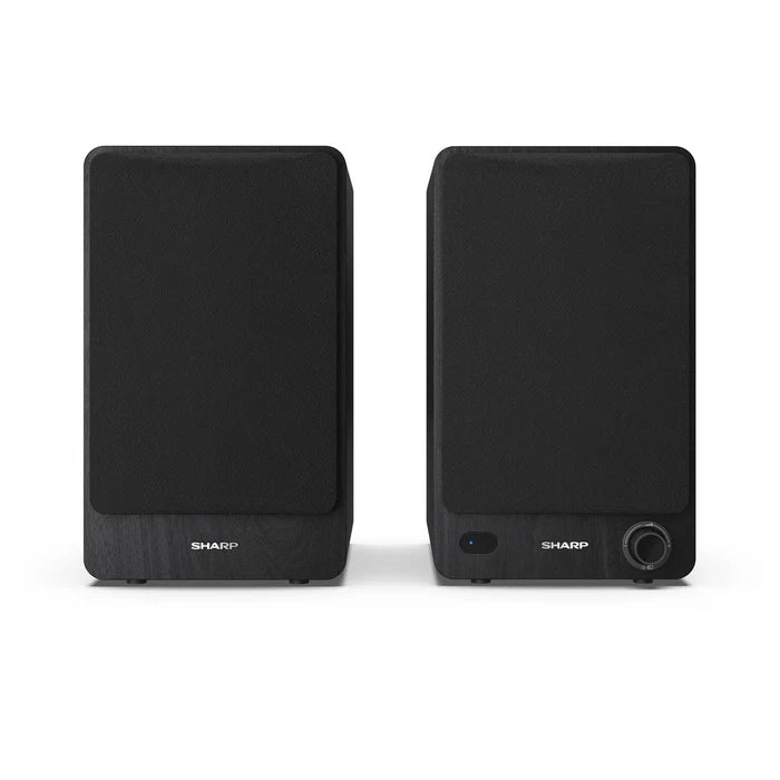 Sharp CP-SS30 BK Bluetooth 2-way Active Bookshelf Speakers Pair Black - Clearance