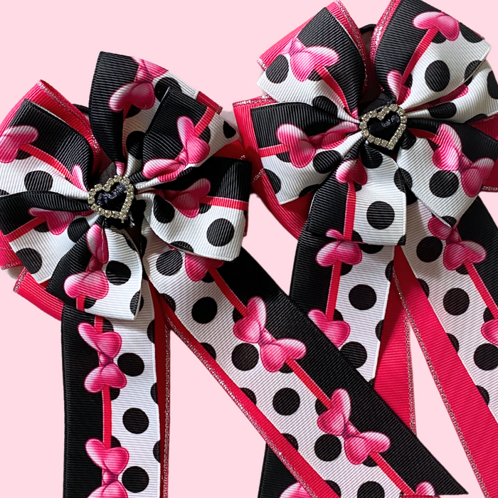 🤩 Show Bows: Bows Black/Hot Pink • CLEARANCE