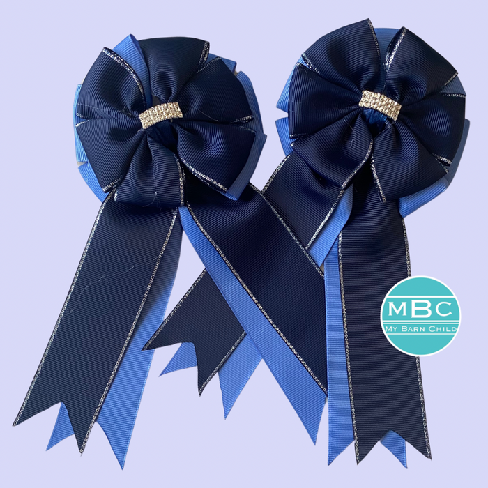🤩 Show Bows: Navy on CornFlower
