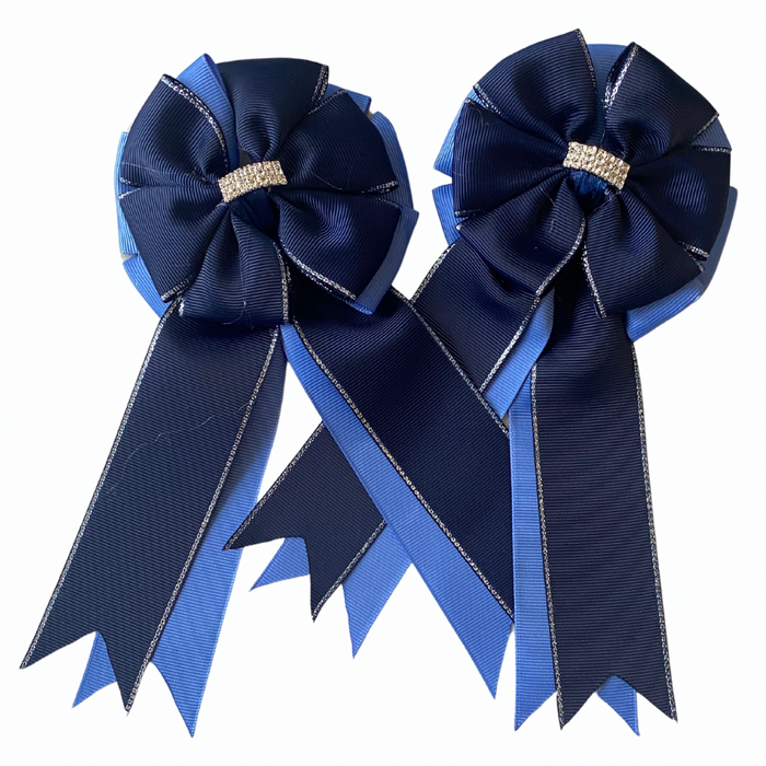 🤩 Show Bows: Navy on CornFlower