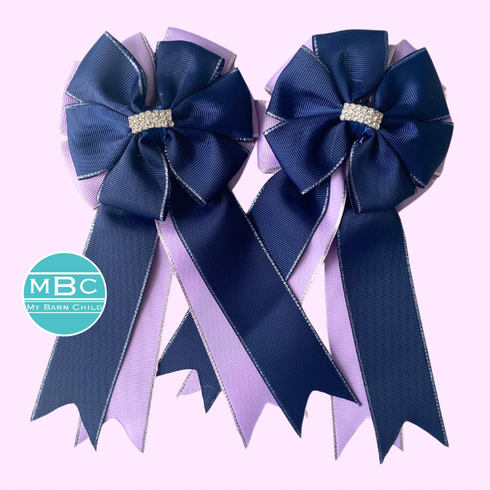 🤩 Show Bows: Navy on Lavender