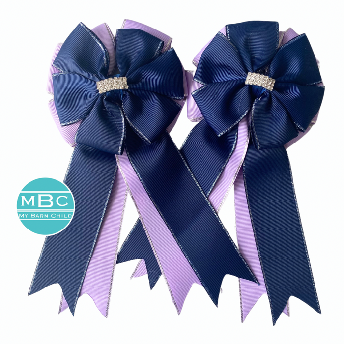 🤩 Show Bows: Navy on Lavender