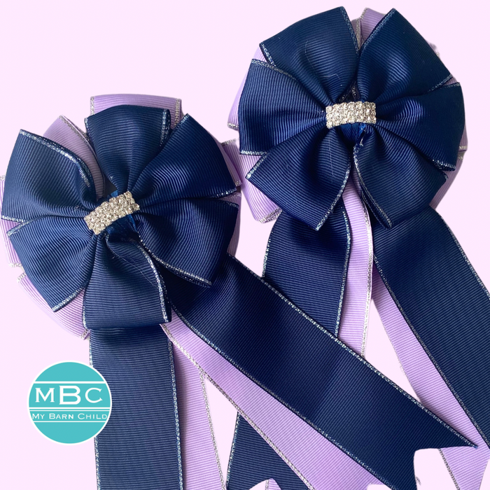 🤩 Show Bows: Navy on Lavender