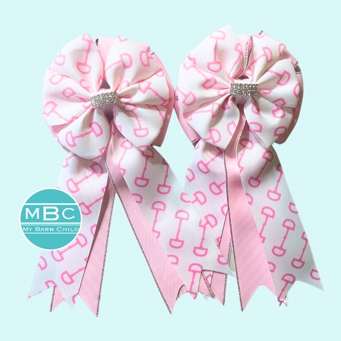 🤩 Show Bows: Snaffles Pink/White