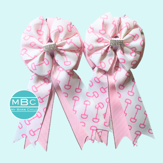 🤩 Show Bows: Snaffles Pink/White