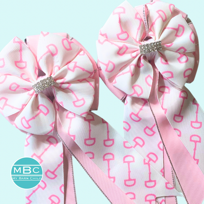 🤩 Show Bows: Snaffles Pink/White