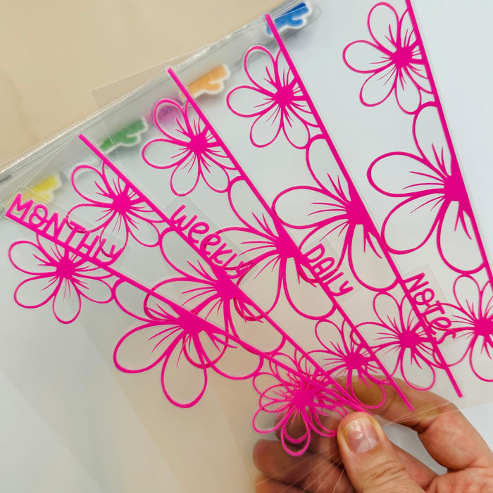 Simple Floral Dividers - SIDE TABS