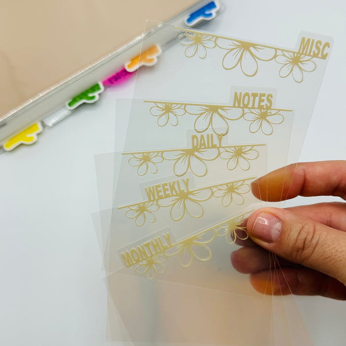 Simple Floral Dividers - SIDE TABS