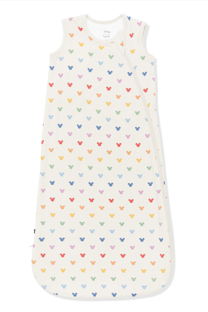 Sleep Bag with Pastel Mickey Mouse pattern on an oat background