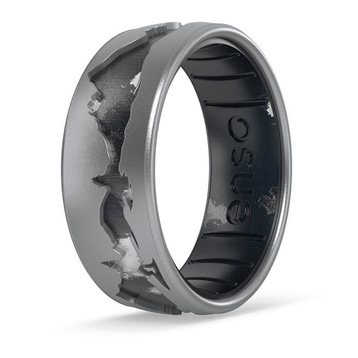 Etched Nature Silicone Ring - Summit