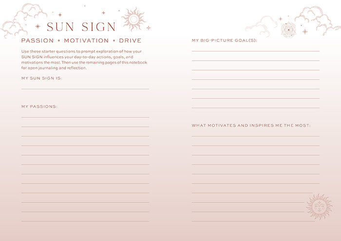 Sun Moon Rising Astrology Notebook Set