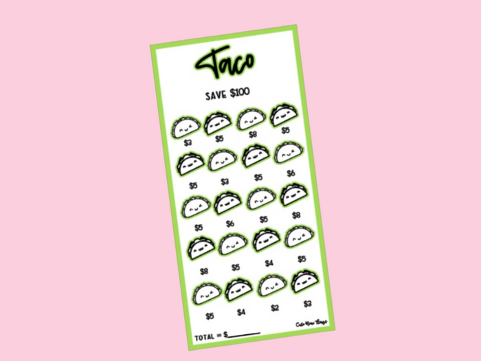 Taco | Savings Insert or Cash Envelope | Square | 100