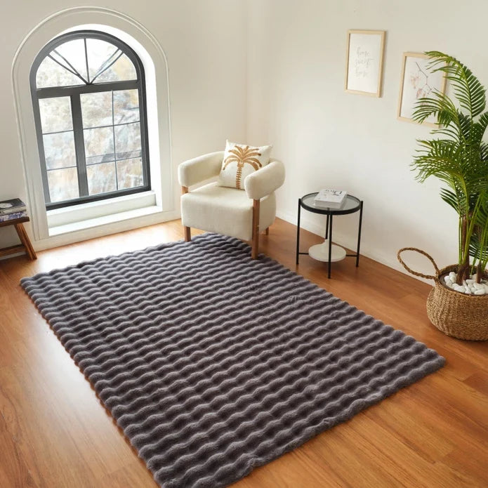Tapis en Cachemire 7/24 Cosy Premium Bubble Anthracite 80x150 cm