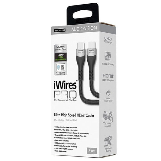 Techlink 711803 iWires Pro 8K HDMI Ultra Certified Cable - 3 Metre 3 Metre