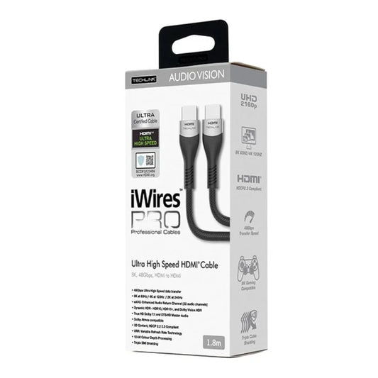 Techlink 711818 iWires Pro 8K HDMI Ultra Certified Cable - 1.8 Metre 1.8 Metre