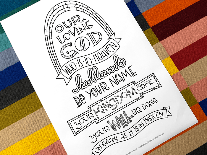 Coloring poster of the Lord's Prayer