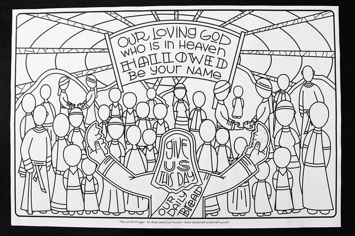 Coloring poster for the Lord's Prayer