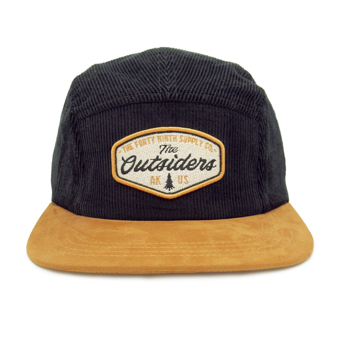 The Outsiders Black Corduroy 5 Panel Camper Hat