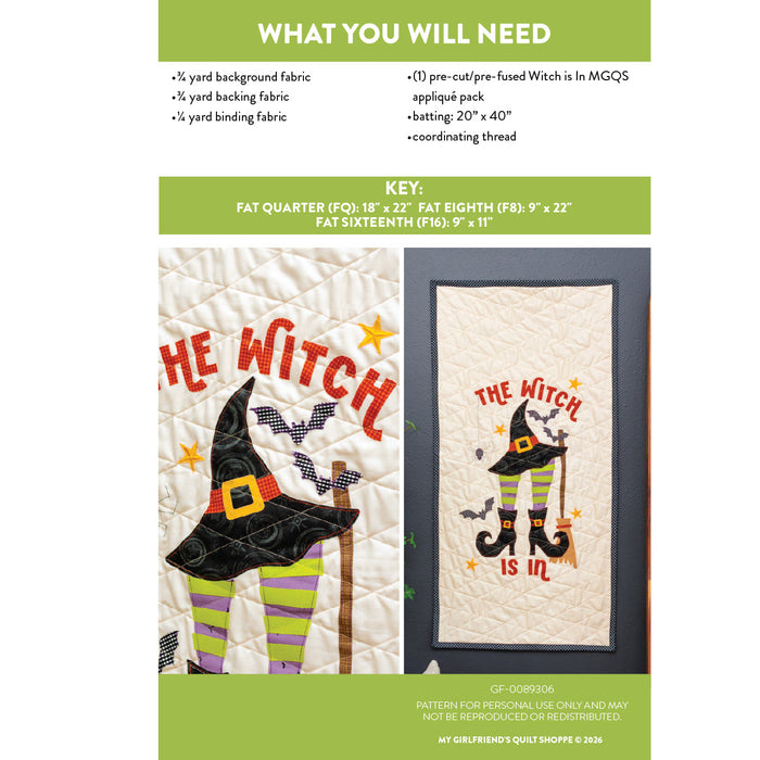 The Witch Is In (Downloadable Sewing & Appliqué Pattern)