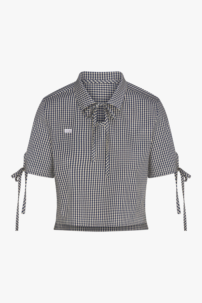 TIE POLO IN NAVY GINGHAM