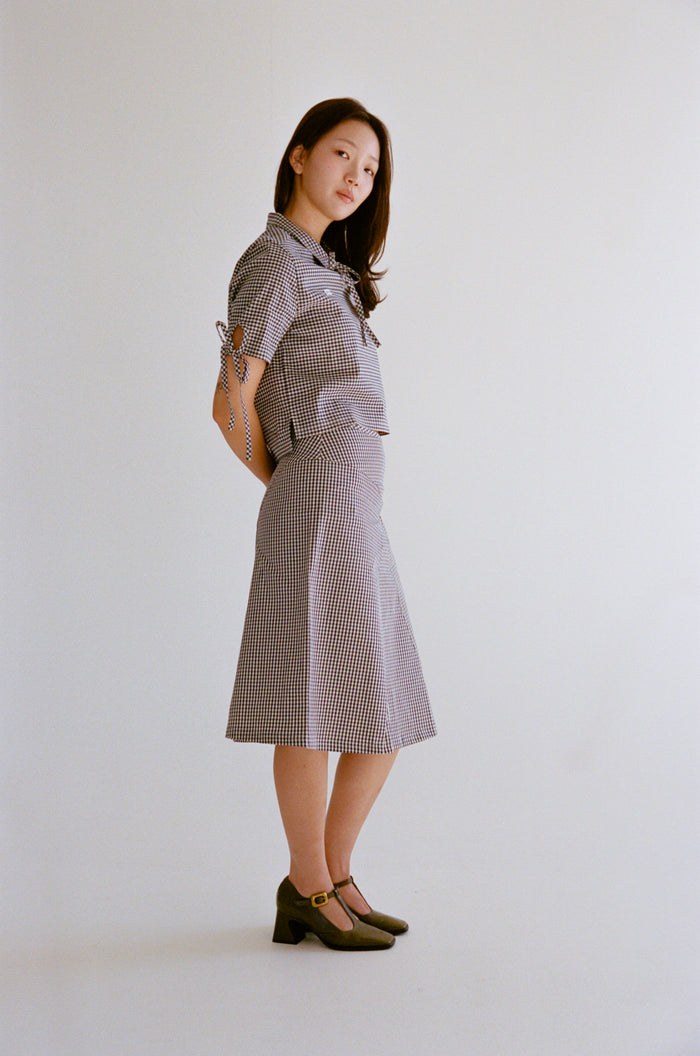 TIE POLO IN NAVY GINGHAM