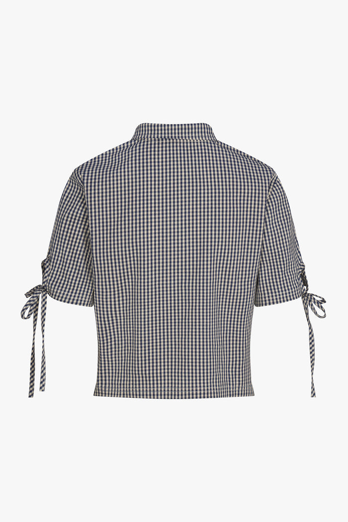 TIE POLO IN NAVY GINGHAM