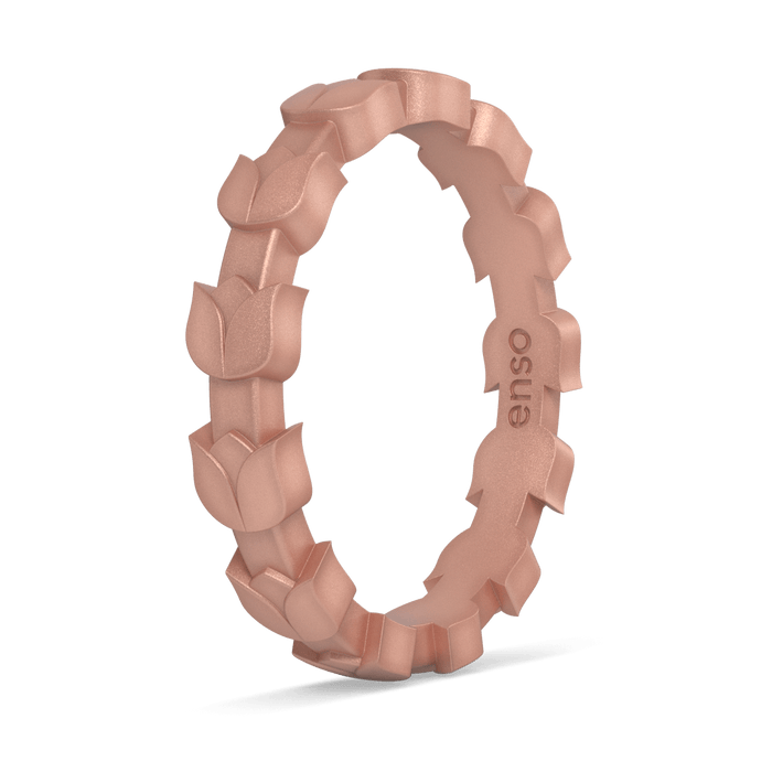 Tulip Stackable Silicone Ring - Metallic Rose Gold