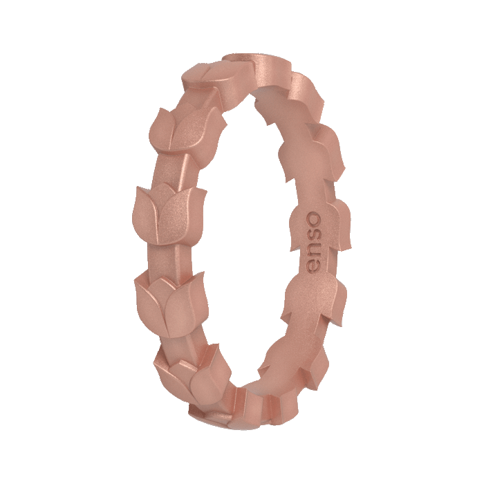 Tulip Stackable Silicone Ring - Metallic Rose Gold