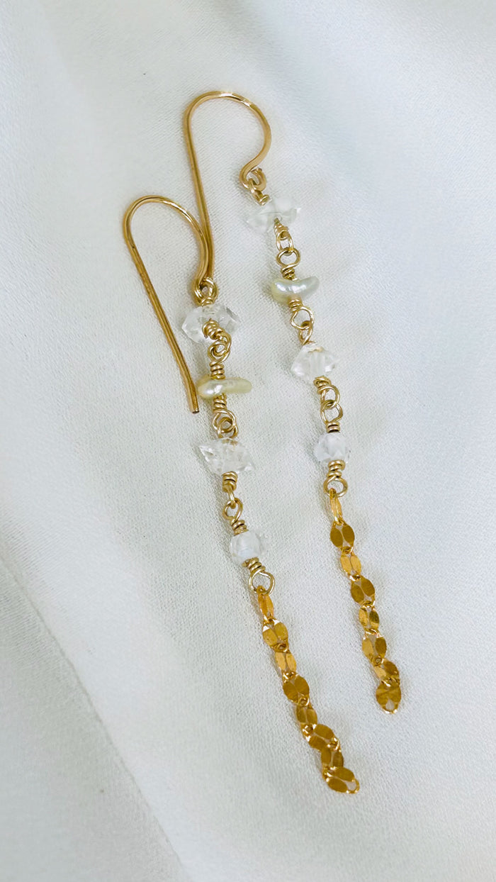 Tulum earrings - Herkimer diamonds