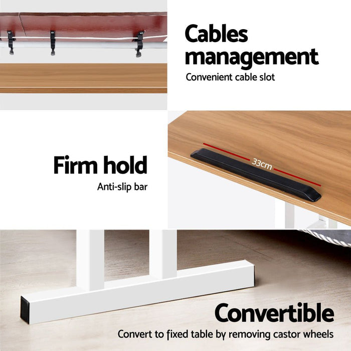 Twin Laptop Table Desk - Light Wood -Home Living Store - -