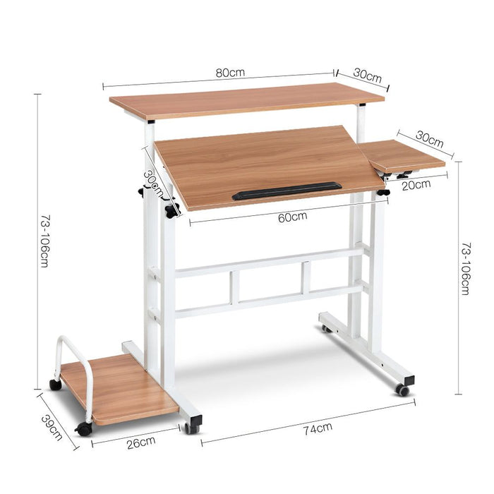 Twin Laptop Table Desk - Light Wood -Home Living Store - -