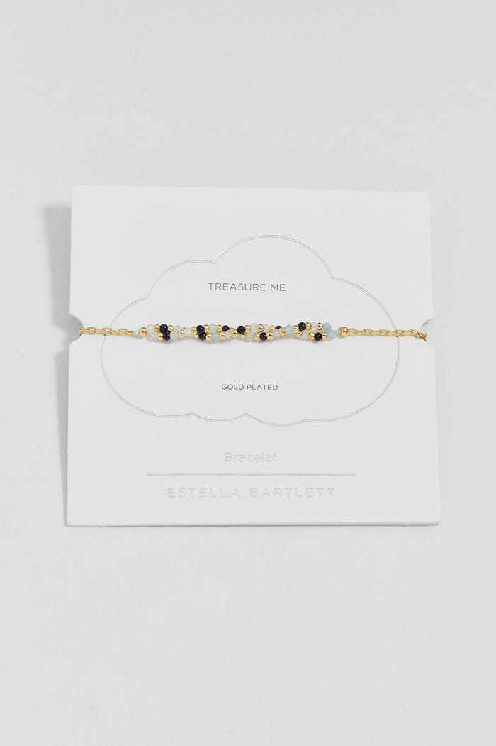 Twisted Blue Gemstone Beaded Bracelet