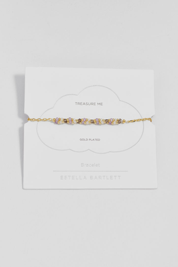 Twisted Lilac Gemstone Beaded Bracelet