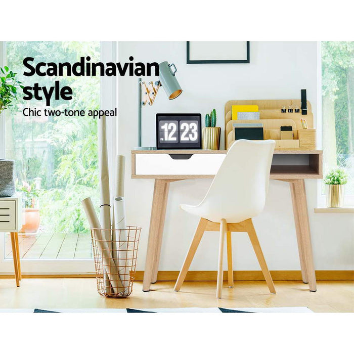 Two Drawer Wood Computer Desk-Home Living Store-