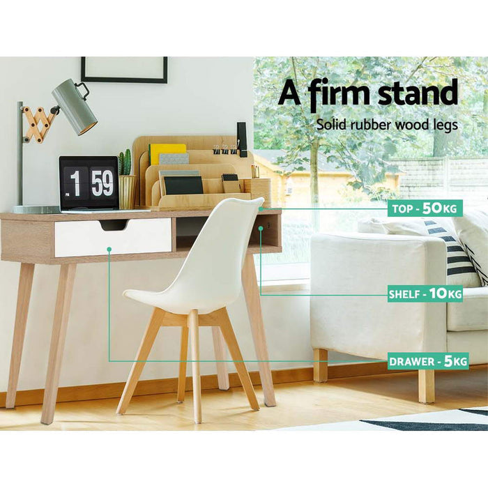 Two Drawer Wood Computer Desk-Home Living Store-