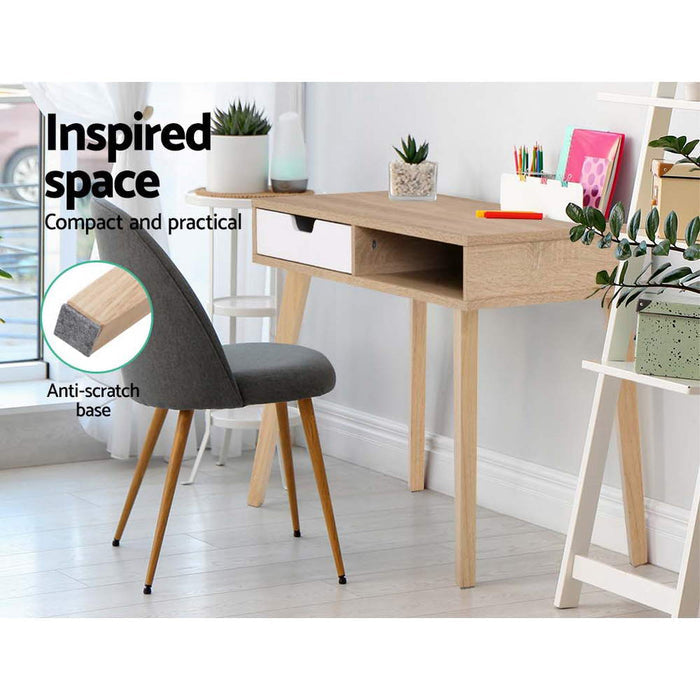 Two Drawer Wood Computer Desk-Home Living Store-