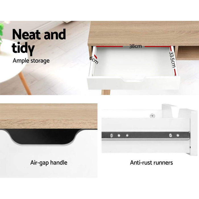 Two Drawer Wood Computer Desk-Home Living Store-