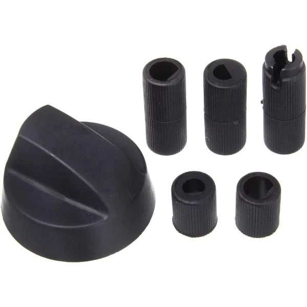 Universal Cooker Oven Grill Control Knob And Adaptors Black Knob Fits both Gas Electric