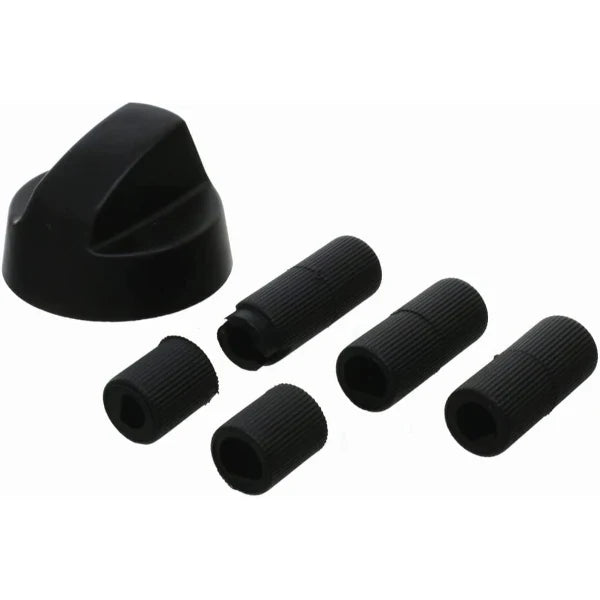 Universal Cooker Oven Grill Control Knob And Adaptors Black Knob Fits both Gas Electric