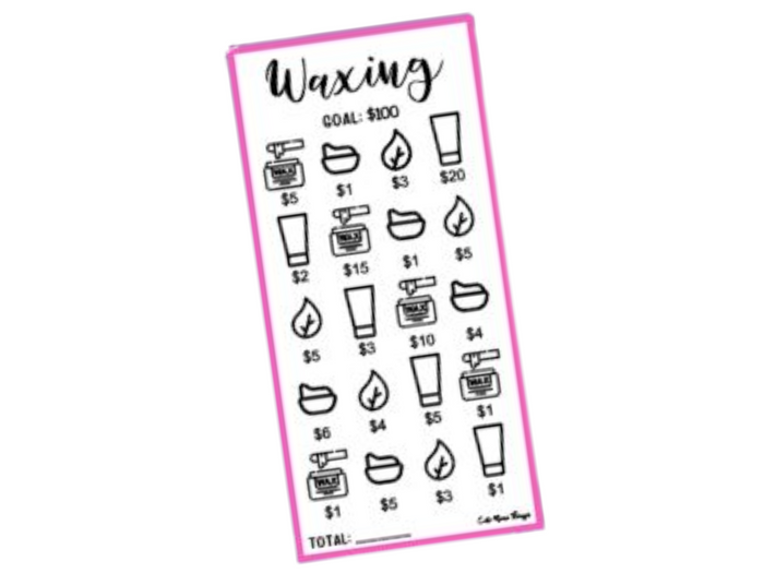 Waxing | Savings Insert or Cash Envelope | Square | 100