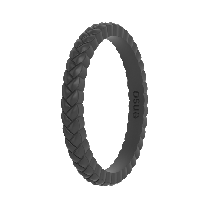 Weave Stackable Silicone Ring - Slate