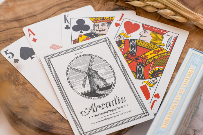Windmill Back Azure Blue Playing Cards Playing Cards by Arcadia Playing Cards
