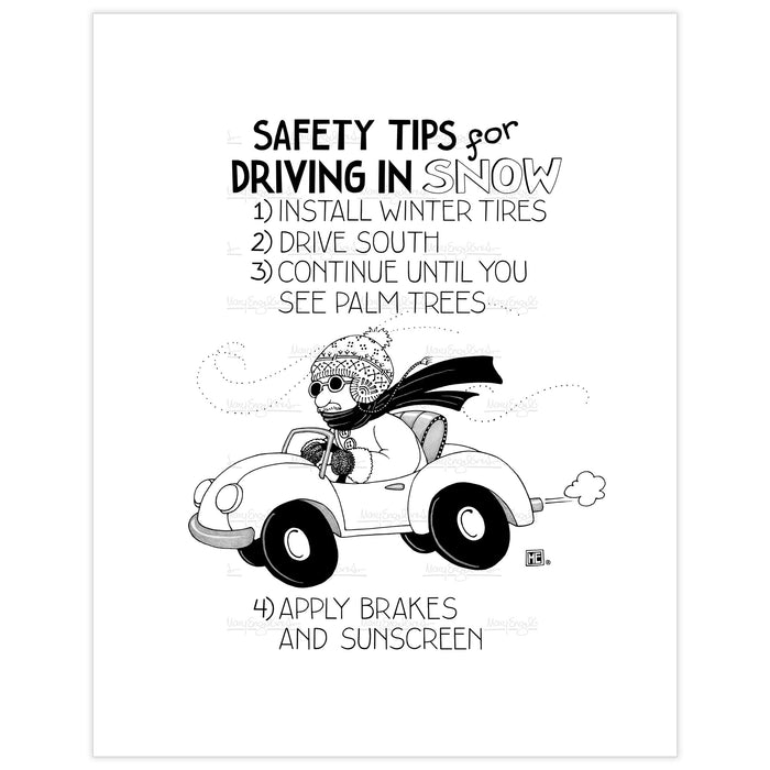 Winter Driving Tips Fine Art Print